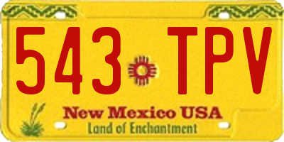 NM license plate 543TPV