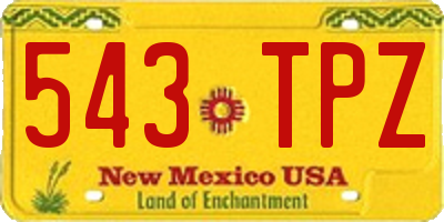 NM license plate 543TPZ