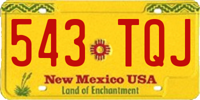NM license plate 543TQJ