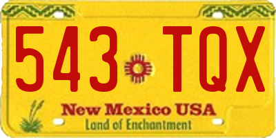NM license plate 543TQX