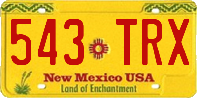 NM license plate 543TRX