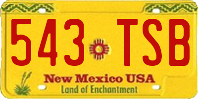 NM license plate 543TSB