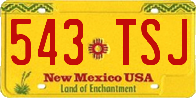 NM license plate 543TSJ