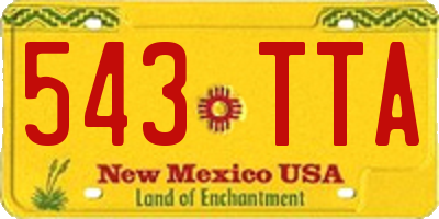 NM license plate 543TTA