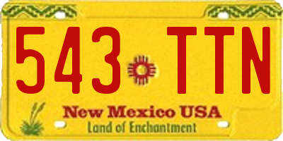 NM license plate 543TTN