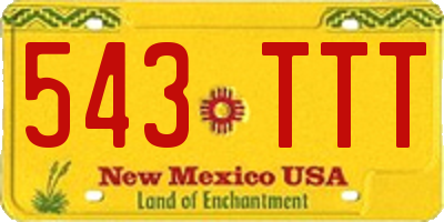 NM license plate 543TTT