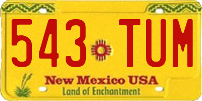 NM license plate 543TUM