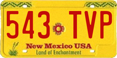 NM license plate 543TVP