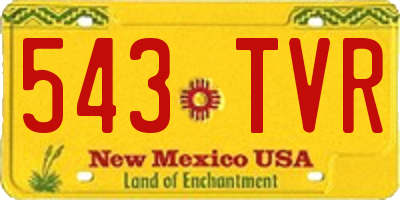 NM license plate 543TVR