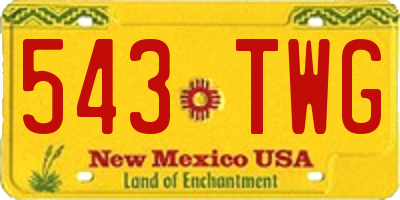 NM license plate 543TWG