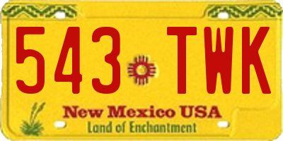 NM license plate 543TWK