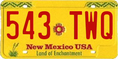 NM license plate 543TWQ