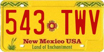 NM license plate 543TWV