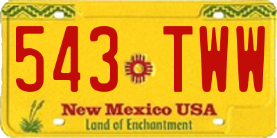 NM license plate 543TWW
