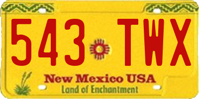 NM license plate 543TWX