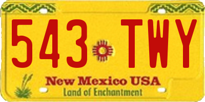 NM license plate 543TWY