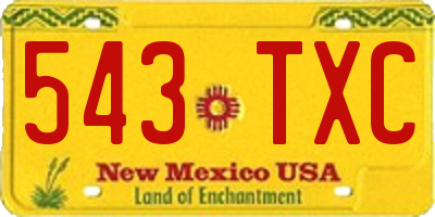 NM license plate 543TXC