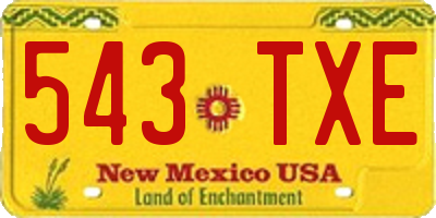 NM license plate 543TXE