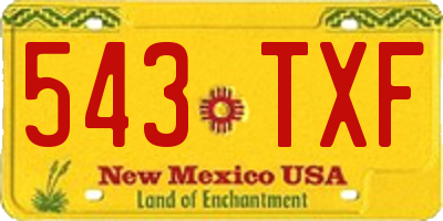 NM license plate 543TXF
