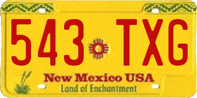 NM license plate 543TXG