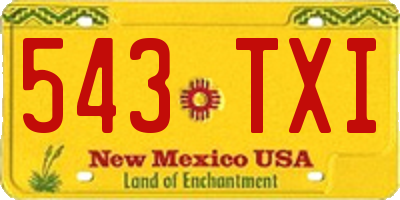 NM license plate 543TXI