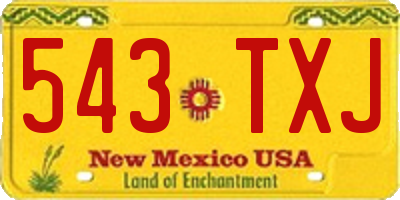 NM license plate 543TXJ