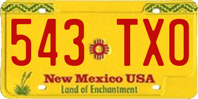 NM license plate 543TXO