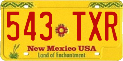 NM license plate 543TXR