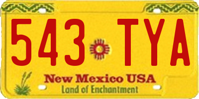 NM license plate 543TYA