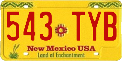 NM license plate 543TYB