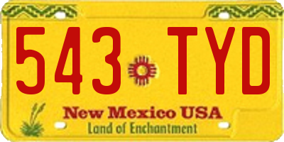 NM license plate 543TYD