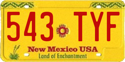 NM license plate 543TYF