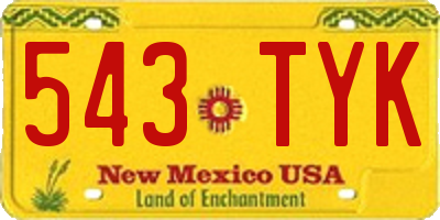 NM license plate 543TYK