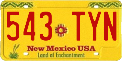 NM license plate 543TYN
