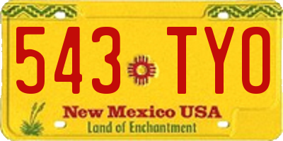 NM license plate 543TYO