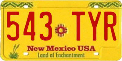 NM license plate 543TYR