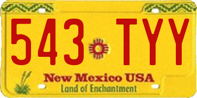 NM license plate 543TYY