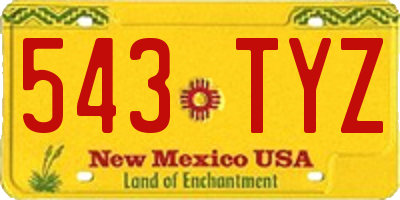 NM license plate 543TYZ