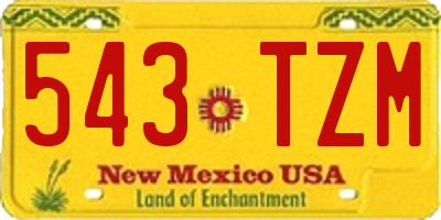 NM license plate 543TZM