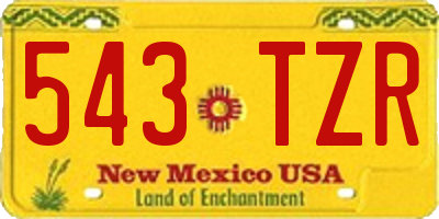 NM license plate 543TZR