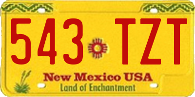 NM license plate 543TZT