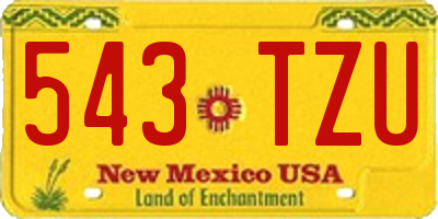 NM license plate 543TZU