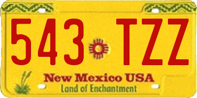 NM license plate 543TZZ