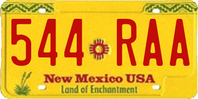 NM license plate 544RAA