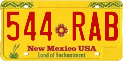 NM license plate 544RAB