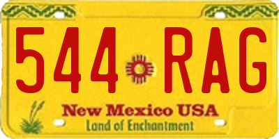 NM license plate 544RAG