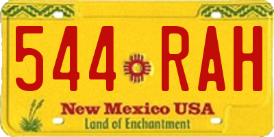 NM license plate 544RAH