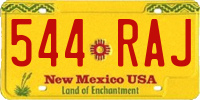 NM license plate 544RAJ