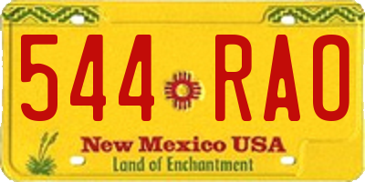 NM license plate 544RAO