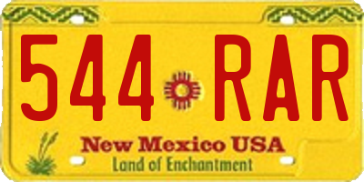 NM license plate 544RAR